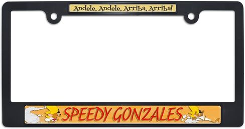 Officially Licensed Looney Tunes Tasmanian Devil Taz Automotive-Grade Plastic 3D Doming Standard Black License Plate Frame Tag Holder for Cars/SUVs/Trucks - Weatherproof in Saudi Arabia