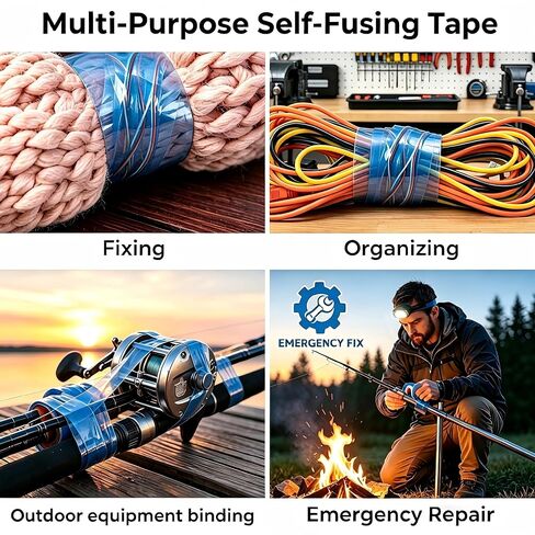 5 Pack Self-Fusing Silicone Amazing Tape (250FT Total), Heavy Duty Emergency Repair Wrap – Waterproof, Leak Proof, Non-Adhesive & No Residue – for Pipe, Hose, Electrical & Automotive, Home DIY in Kuwait