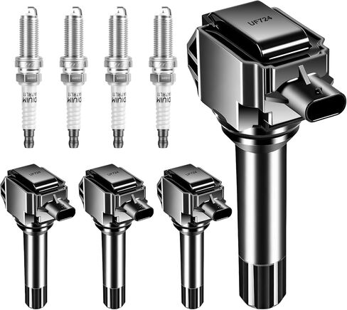 Ignition Coil Pack UF724 & Iridium Spark Plug Set of 4 Compatible with Subaru for Forester H4 2014 2015 2016, for Impreza H4 2013 2014 2015, for Legacy H4 for Outback H4 for XV Crosstrek H4 in Kuwait