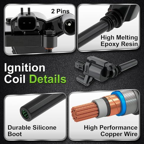 UF378 UF505 Ignition Coil 4998 Spark Plug Wire Set for Dodge Magnum 05 Durango 04-05 Ram 1500 03-05 2500 03-05 3500 03-05 for Chrysler 300 05 for Jeep Grand Cherokee 05 5.7L 5.9L in Kuwait