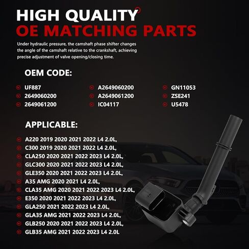 حزمة ملف الإشعال UF887 مناسبة لـ A220 C300 A35 AMG CLA250 CLA35 E350 GLA250 GLA35 GLB250 GLB35 GLC300 GLE350 2019-2023 L4 2.0L,4PC#2649060200 GN11053 in Kuwait
