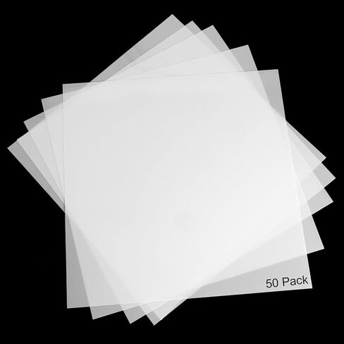 50 Pack 18.8mil PET Blank Mylar Sheets, 12 x 12 Inch Stencil Paper for Laser Cutting, Template Plastic for Quilting, Crafts, Airbrushing, and Food Decoration in Kuwait