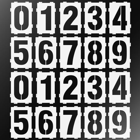 Stencilogy® Interlocking Number Stencil Set – 20 Reusable Pieces for Numbers 0–9 – Durable 10 Mil Plastic – for Wood, Walls, Signs, Crafts (3 Inches) in Kuwait