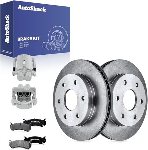 AutoShack Front Brake Rotors, Ceramic Pads & Calipers for Chevrolet & GMC, Silverado 1500 1999-2006 Sierra 1500 1999-2006, 4WD RWD AWD V6 4.3L V8 4.8L 5.3L 6.0L - 11.99" (304.6 mm), 6-Lug in Kuwait