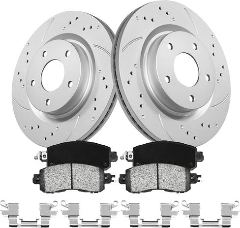 Front Brake Pads and Rotors Kit for Altima [ 2013-2023 ], Geomet Coated Brake Kit, Drilled and Slotted Brake Rotors Pads [ 11.6in ], Automotive Replacement Brake Kits 31464 D1650 in Kuwait