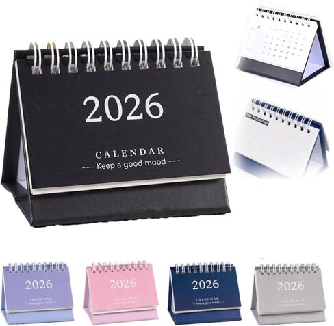 Mini Desk Calendar 2025-2026 - July 2025 to Dec 2026 Small Desktop Calendar,Mini Standing Flip C-alendar 2026,18 Month Small C alendar, 4.68''x3.71'' Little Notepad C-alendar for Home Office School in Saudi Arabia