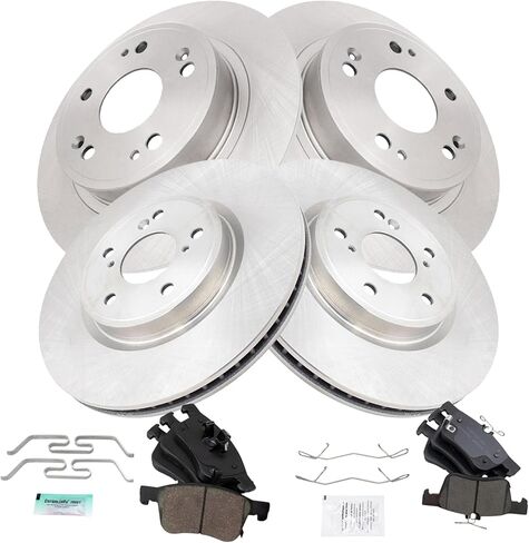 TRQ Front and Rear Brake Pad and Rotor Set Ceramic Compatible with 2018-2021 Honda Accord in Kuwait