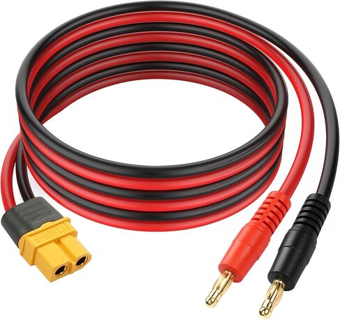 YACSEJAO XT60 to 4.0mm Banana Plug Cable 3FT/1M 14AWG RC Banana Plugs 4mm to XT60 Balance Charge Connector for RC Helicopter Quadcopter Etc (XT60) in Kuwait