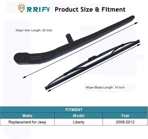 Rear Windshield Wiper Arm Blade 68034341AD for Jeep Liberty 2008-2012 Back Windshield Wiper Assembly in Kuwait