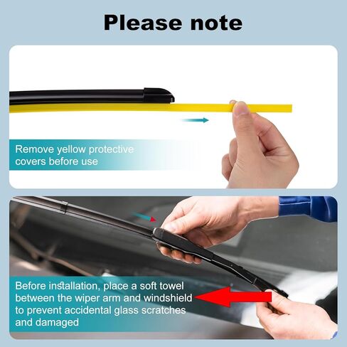 Front Windshield Wiper Blades for Kia Forte 2019-2024, 26"+16" Premium All-Season Quiet Windshield Wiper Blades OEM Replacement Set in Kuwait