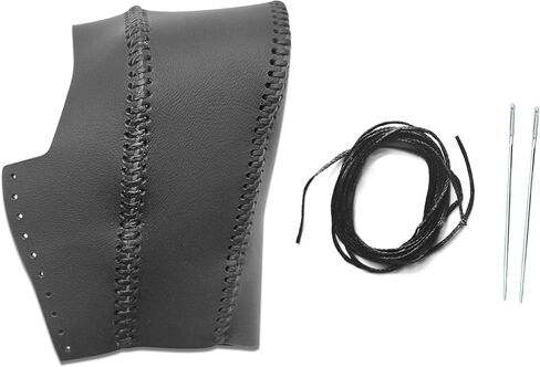 Compatible with DIY Genuine Leather Gear Shift Knob Cover Interior Accessories Protective Decoration for Honda CRV 2015 2016 Black with Black Stitches in Kuwait