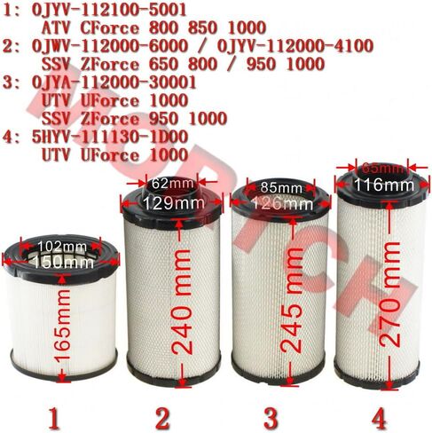 CFMoto Air Filter Element 0JWV-112000-6000 for ZForce 800 Sport ZForce 800 Trail SSV（2023-2026）Replacement Air Filter in Kuwait