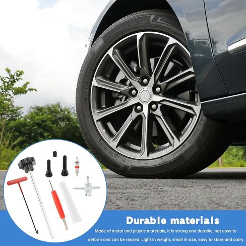 Quick Tire Valve Change Tool for Cars, 22Pcs Quick Change Tire Valve Replacement Tool Kit, 4Pcs TR413, 4Pcs TR414 Snap in Short Rubber Valv-e Stem for Cars, Motorcycles in Kuwait