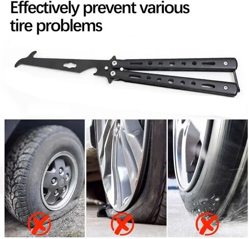 Automotive Tire Stone Cleaning Hook Balisong Type Folding Car Tire Stone Remover Puller Pick Car Tire Rock Removing Tool for Tire Treads Rocks AT All-Terrain SUV Tires Mud Off-Road Radial Tire in Saudi Arabia