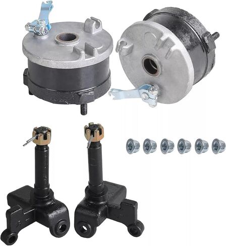Complete Front Drum Brake Hub and Steering Knuckle Set for 110cc 125cc 150cc 200cc 250cc ATV Go Kart – 3 Stud 17mm Spindle Assembly for 6" 7" Wheel Quad Buggy in Saudi Arabia