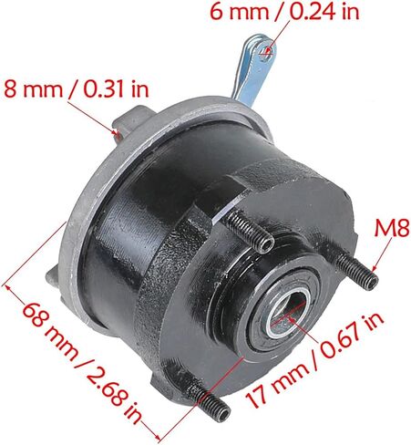 Complete Front Drum Brake Hub and Steering Knuckle Set for 110cc 125cc 150cc 200cc 250cc ATV Go Kart – 3 Stud 17mm Spindle Assembly for 6" 7" Wheel Quad Buggy in Saudi Arabia