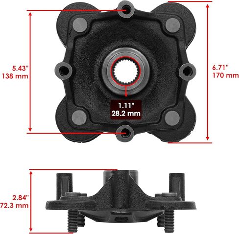Caltric Wheel Hub and Bearing and Disc Compatible with Polaris General 1000 2019-2026 / General 4 1000 2019-2022 Front Rear in Kuwait