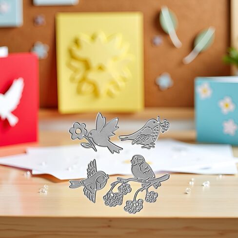 Bird Die Cut for Card Making, Animal Metal Cutting Dies Congratulations Die Cuts Happy Birthday Embossing Stencils Template for DIY Scrap-Booking Decor Wedding Birthday Blessing Card in Kuwait