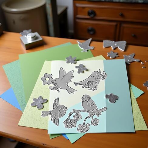Bird Die Cut for Card Making, Animal Metal Cutting Dies Congratulations Die Cuts Happy Birthday Embossing Stencils Template for DIY Scrap-Booking Decor Wedding Birthday Blessing Card in Kuwait