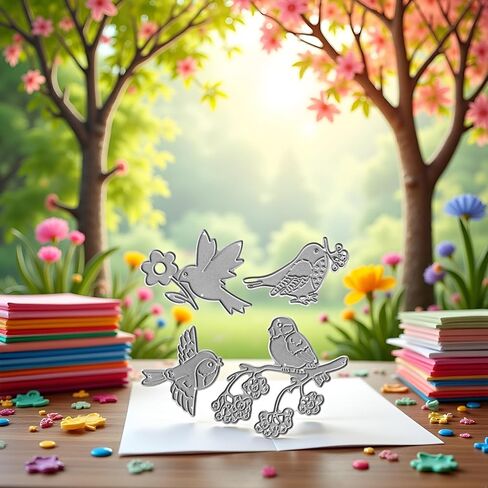 Bird Die Cut for Card Making, Animal Metal Cutting Dies Congratulations Die Cuts Happy Birthday Embossing Stencils Template for DIY Scrap-Booking Decor Wedding Birthday Blessing Card in Kuwait