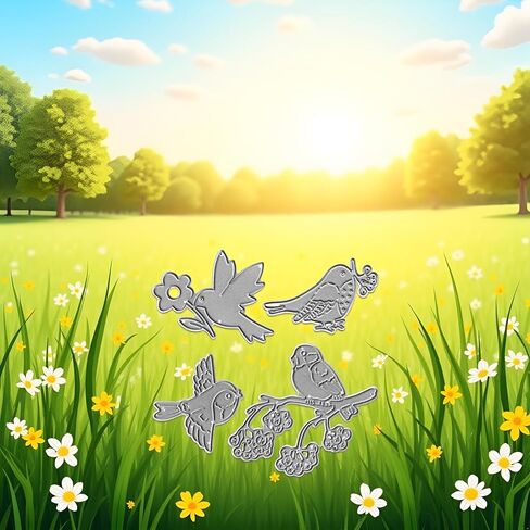 Bird Die Cut for Card Making, Animal Metal Cutting Dies Congratulations Die Cuts Happy Birthday Embossing Stencils Template for DIY Scrap-Booking Decor Wedding Birthday Blessing Card in Kuwait