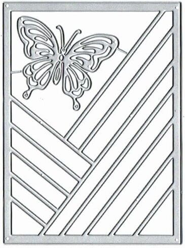 Butterfly Diagonal Lines Frame Dies Metal Die Cuts, Butterfly Frame Cutting Dies Cut Stencils for DIY Scrapbooking Cards Photo Album Decorative Embossing Paper Dies for Scrapbooking Card Making in Kuwait