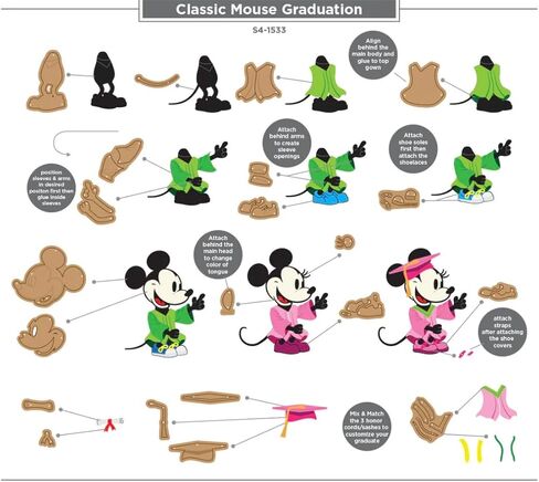 Spellbinders Classic Mouse Graduation Etched Dies, 22 Cutting Dies, Scrapbooking and Card Making in Kuwait