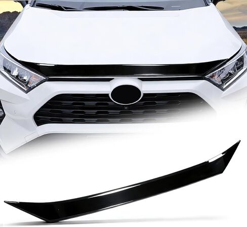 Hood Deflector Protector Compatible Toyota RAV4 2025 2019-2024 and RAV4 (Hybrid) SE/LE/XSE/XLE/Limited 2019-2024 with Hood Protector Cover Trim Exterior Accessories Bumper Guard Glossy Black in Kuwait
