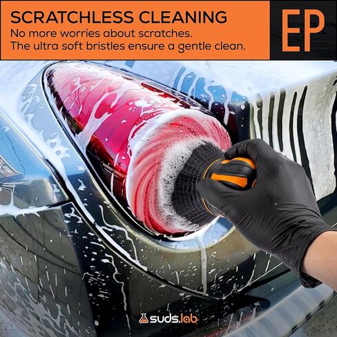 فرشاة تفاصيل Suds Lab Elite-Plush مع حامل - فرش تفصيلية فائقة النعومة بشعيرات صناعية - فرشاة تلقائية خالية من المعدن لتنظيف خالٍ من الخدوش على البيانو الأسود والمجموعات in Saudi Arabia