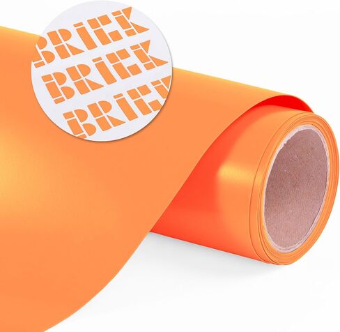 Siser Brick 600 Heat Transfer Vinyl, 11.8" x 3FT Roll (Fluorescent Orange) - Compatible with Siser Romeo/Juliet & Other Professional or Craft Cutters - 3D HTV - CPSIA Certified in Kuwait