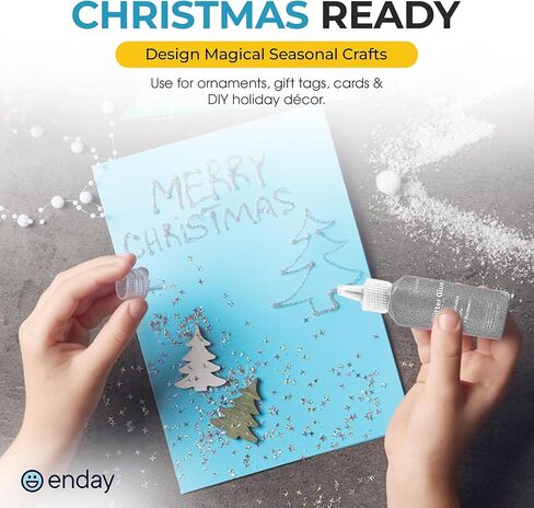 Enday Glitter Glue for Crafts - 12 Assorted Colors - Non-Toxic Washable Glitter Glue Pens, Bulk Pack Bright Classic Colors, Used for Gluing, Drawing, Writing, Christmas Stockings. in Kuwait