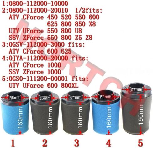 Air Filter for CFMoto 0GS0-111200-00001 For fits CF Moto UForce 600 800 XL UTV Air Cleaner Intake Filter Replacement in Kuwait