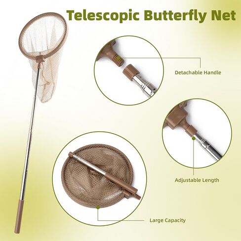 Wooden Bug Catcher for Kids, Outdoor Explorer Bug Catching Kit with Butterfly Kit, Bug Habitat & Magnifying Glass, Adventure Set for Backyard & Camping, Outdoor Toys for Toddlers 3+ Years in Saudi Arabia