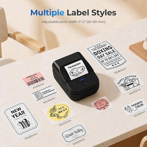 Genuine Thermal Labels for PM240 Printer, 1.57'' x 1.18'' (40x30mm), 230 Labels/Roll, Waterproof, Oil-Proof, Auto Detect Label, High‑Definition Labels for Small Business Office School, White in Saudi Arabia