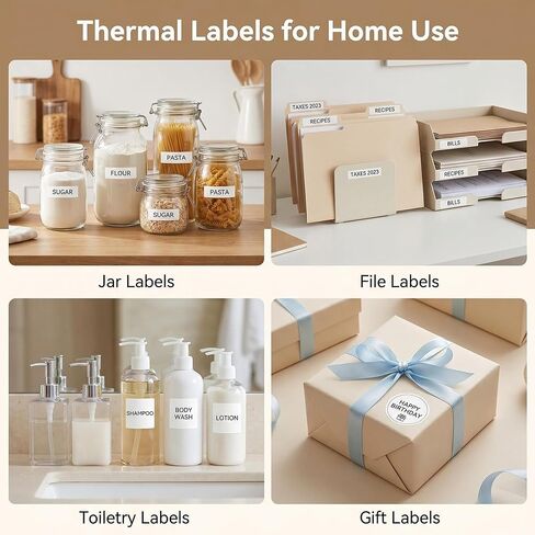 Genuine Thermal Labels for PM240 Printer, 1.57'' x 1.18'' (40x30mm), 230 Labels/Roll, Waterproof, Oil-Proof, Auto Detect Label, High‑Definition Labels for Small Business Office School, White in Saudi Arabia