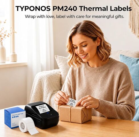 Genuine Thermal Labels for PM240 Printer, 1.57'' x 1.18'' (40x30mm), 230 Labels/Roll, Waterproof, Oil-Proof, Auto Detect Label, High‑Definition Labels for Small Business Office School, White in Saudi Arabia