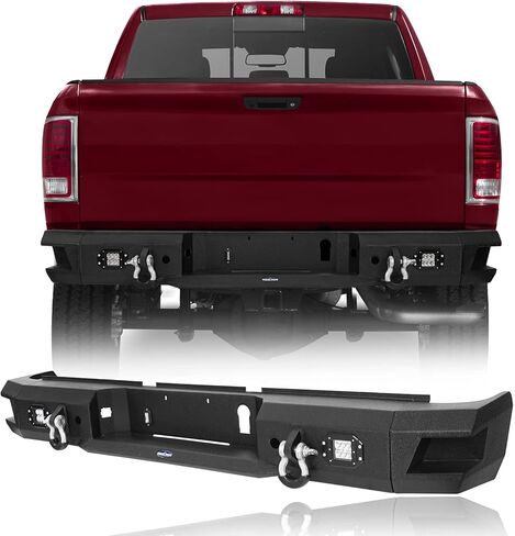 Hooke Road 10-18 Ram 2500 Rear Bumper w/LED Lights for 2010-2018 Dodge Ram 2500 3500, Offroad Back Steel Bumper Retain OEM Receiver Hitch in Kuwait
