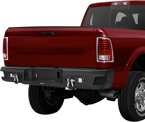 Hooke Road 10-18 Ram 2500 Rear Bumper w/LED Lights for 2010-2018 Dodge Ram 2500 3500, Offroad Back Steel Bumper Retain OEM Receiver Hitch in Kuwait