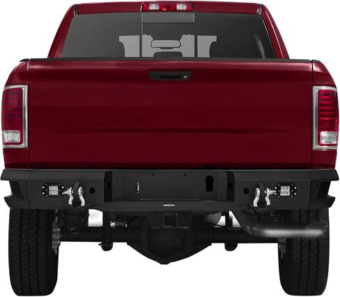 Hooke Road 10-18 Ram 2500 Rear Bumper w/LED Lights for 2010-2018 Dodge Ram 2500 3500, Offroad Back Steel Bumper Retain OEM Receiver Hitch in Kuwait