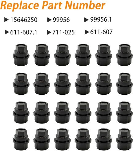 15646250 24 PCS Wheel Lug Nut Cap Covers Compatible with GMC for Chevy C1500 C2500 C3500 Thread M27-2.0 Hex Size 22mm Length 39.4mm Full Size in Kuwait
