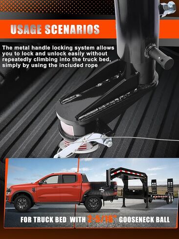 8" Offset Gooseneck Hitch Extender,Gooseneck Coupler for 2-5/16" Gooseneck Ball, Fits 4" Round Tube Gooseneck Trailers, Provides Extra Clearance & Improved Turning Safety for Short Bed Trucks in Saudi Arabia