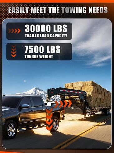 8" Offset Gooseneck Hitch Extender,Gooseneck Coupler for 2-5/16" Gooseneck Ball, Fits 4" Round Tube Gooseneck Trailers, Provides Extra Clearance & Improved Turning Safety for Short Bed Trucks in Saudi Arabia