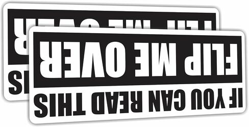 (2Pcs) If You Can Read This Flip Me Over Vinyl Sticker Decal for Car Truck, SUV, Boat, ATV Utility Vehicle 4x4 Off Road and UTVs - Black and White in Saudi Arabia