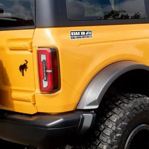 (2Pcs) If You Can Read This Flip Me Over Vinyl Sticker Decal for Car Truck, SUV, Boat, ATV Utility Vehicle 4x4 Off Road and UTVs - Black and White in Saudi Arabia