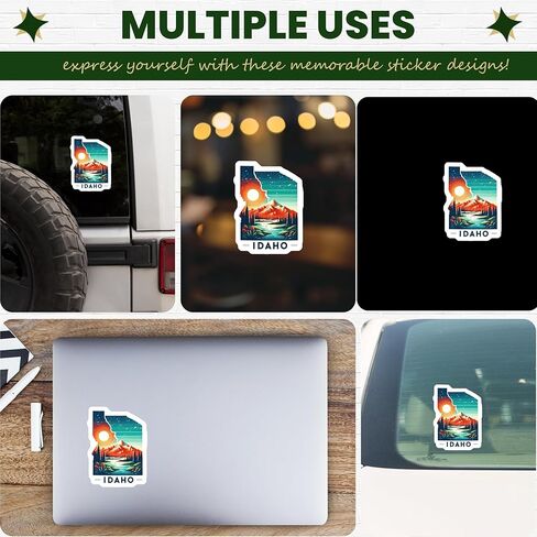 Idaho Mountain Sunset Sticker, Nature Landscape Decal, Outdoor Adventure Art, Scenic Travel Sticker, Wilderness Vinyl Sticker - 5-Inch Sticker - 2-Pack - CCSTICKER00620 in Kuwait
