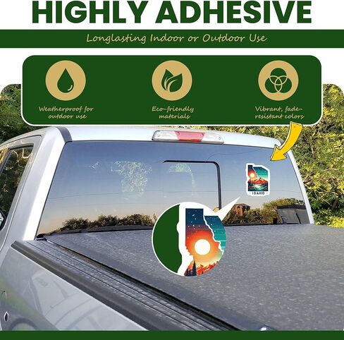 Idaho Mountain Sunset Sticker, Nature Landscape Decal, Outdoor Adventure Art, Scenic Travel Sticker, Wilderness Vinyl Sticker - 5-Inch Sticker - 2-Pack - CCSTICKER00620 in Kuwait