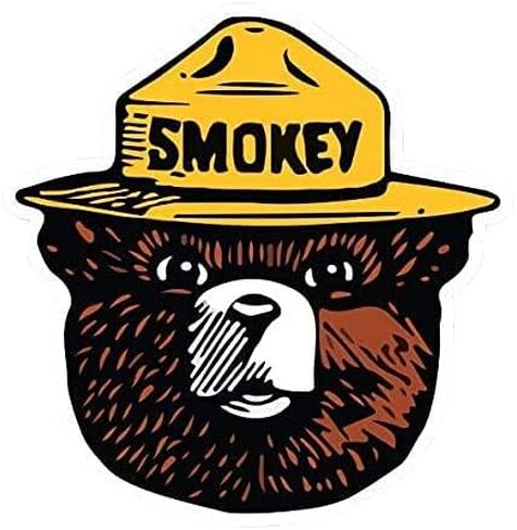WSQ 2-Pack Smokey Firefighting Awareness Vinyl Sticker Decal - 4.74x4.85 Inches - for Car Truck SUV Van Window Bumper Wall Laptop Tablet Cup Tumbler and Any Smooth Surface in Kuwait