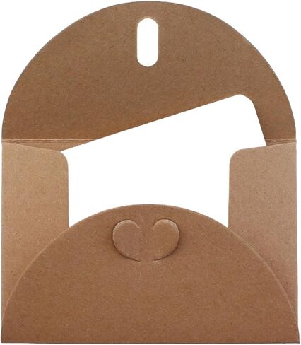 MEETOOT Mini Envelope Set, Including Blank Cards, 4.1x2.8Inches, Cute Kraft Paper Gift Card Envelopes with Heart-Shaped Clasp, for Wedding Party Favors, Greeting Card Mailing in Saudi Arabia
