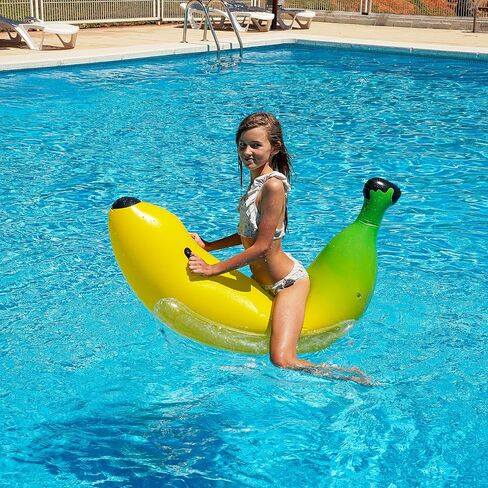Banana Inflatable Pool Floats Kids, Ride On Kid Pool Float, Funny Pool Inflatables for Kids, Fun Pool Floats for Beach, Lake 1-2 Person Large Pool Float Party Decoration Cool Pool Floats in Kuwait