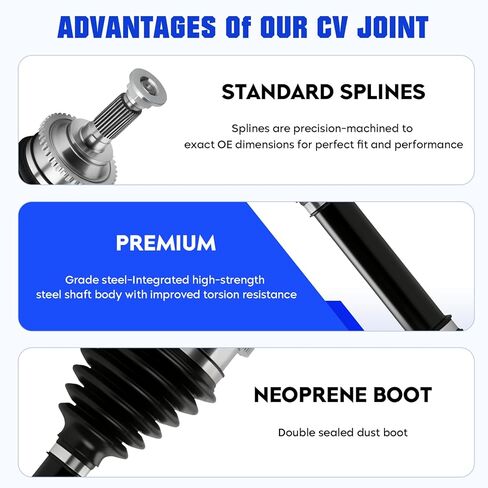 Front Left&Right CV Axle Shaft Set Fit for Ford Fusion for Mercury Milan 3.0L 2006 2007 2008 2009, for Lincoln Zephyr 3.0L 2006 (Only for Automatic), Replace for 66-8183 66-8182, 2 pcs CV Joint Shaft in Kuwait